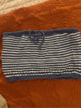 Hollister Navy and White Striped Knit Tube Top